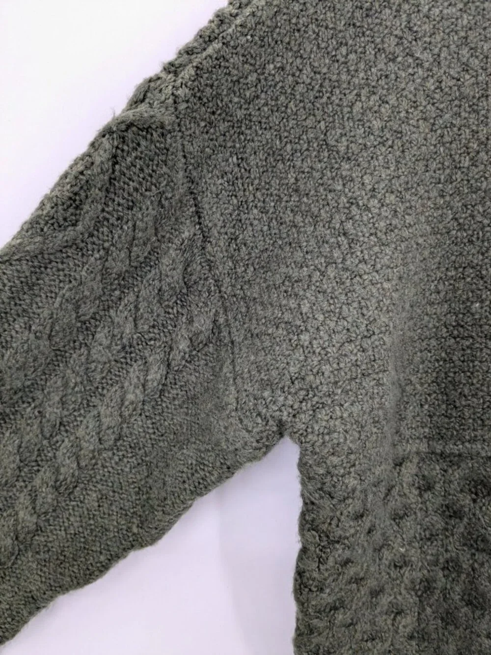 American Eagle Mock Sweater Pullover Cable Knit Mixed Stitch Academia XSmall